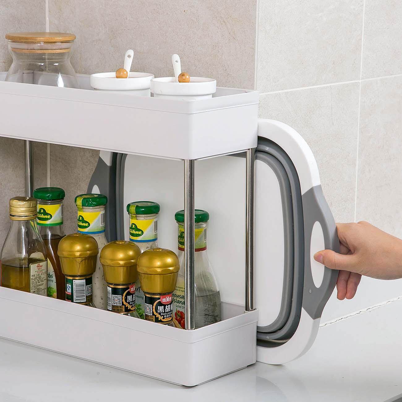 Homenhome Bồn Rửa Bát Giỏ Đựng Đồ Nhà Bếp Bằng Nhựa Có Thể Gập Lại Giỏ Trái Cây