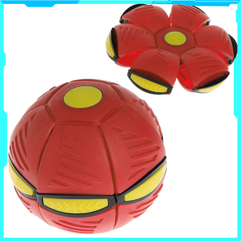 Flying UFO Flat Throw Disc Ball With 3 Color LED Light Toy Deformation Ball Kid Outdoor Garden Beach Game