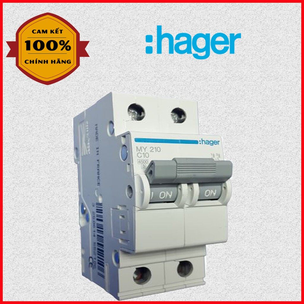 [HCM]Cầu Dao Tự Động MCB 2P 10A Hager - MY210E