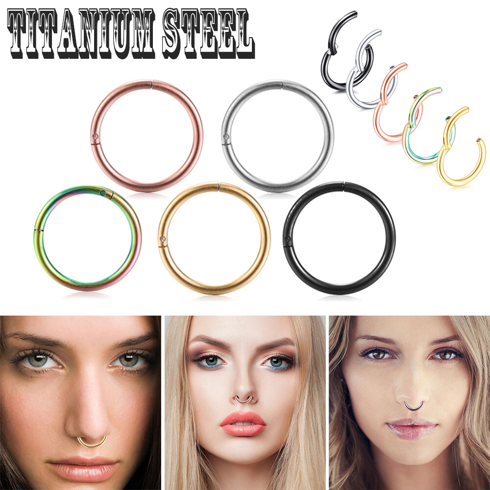 WBeauty Steel Hinged Nose Hoop Septum Cartilage Piercings Captive Hoop Ring