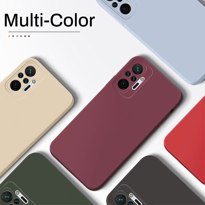 Ốp Cho Xiaomi Redmi Note 10 5G / 10 Pro / 10 S/Redmi10 Ốp Điện Thoại Silicon Lỏng Hình Vuông Ốp Lưng Note10 Note10s Note10Pro TPU Mềm Chống Sốc