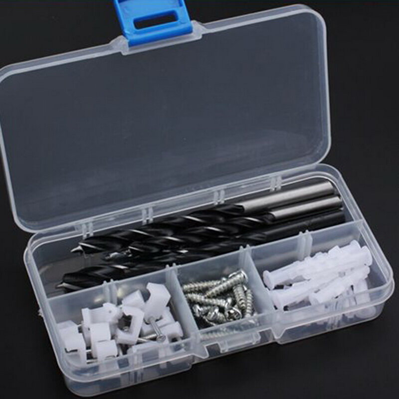 Manooby Plastic Detachable Adjustable Components Compartment Storage Organizer Parts Boxes Cases For Screws,Hardware And Crafts, Clear White 1 Pcs