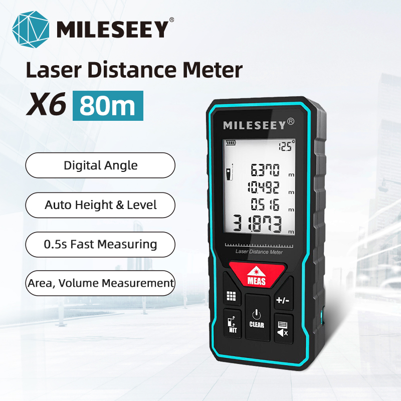 Mileseey เลเชอร์วัดระยะ X5 X6 เครื่องวัดระยะด้วยเลเซอร์ 40M 60M 100M ...