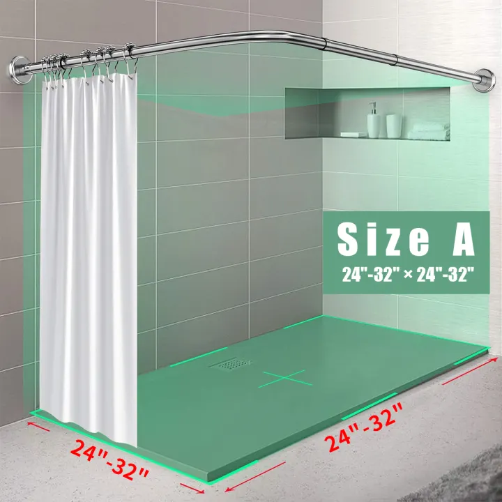 Stainless Steel Adjule Curved Shower Curtain Rod Home Bathroom Adjule Curved Shower Curtain Rod