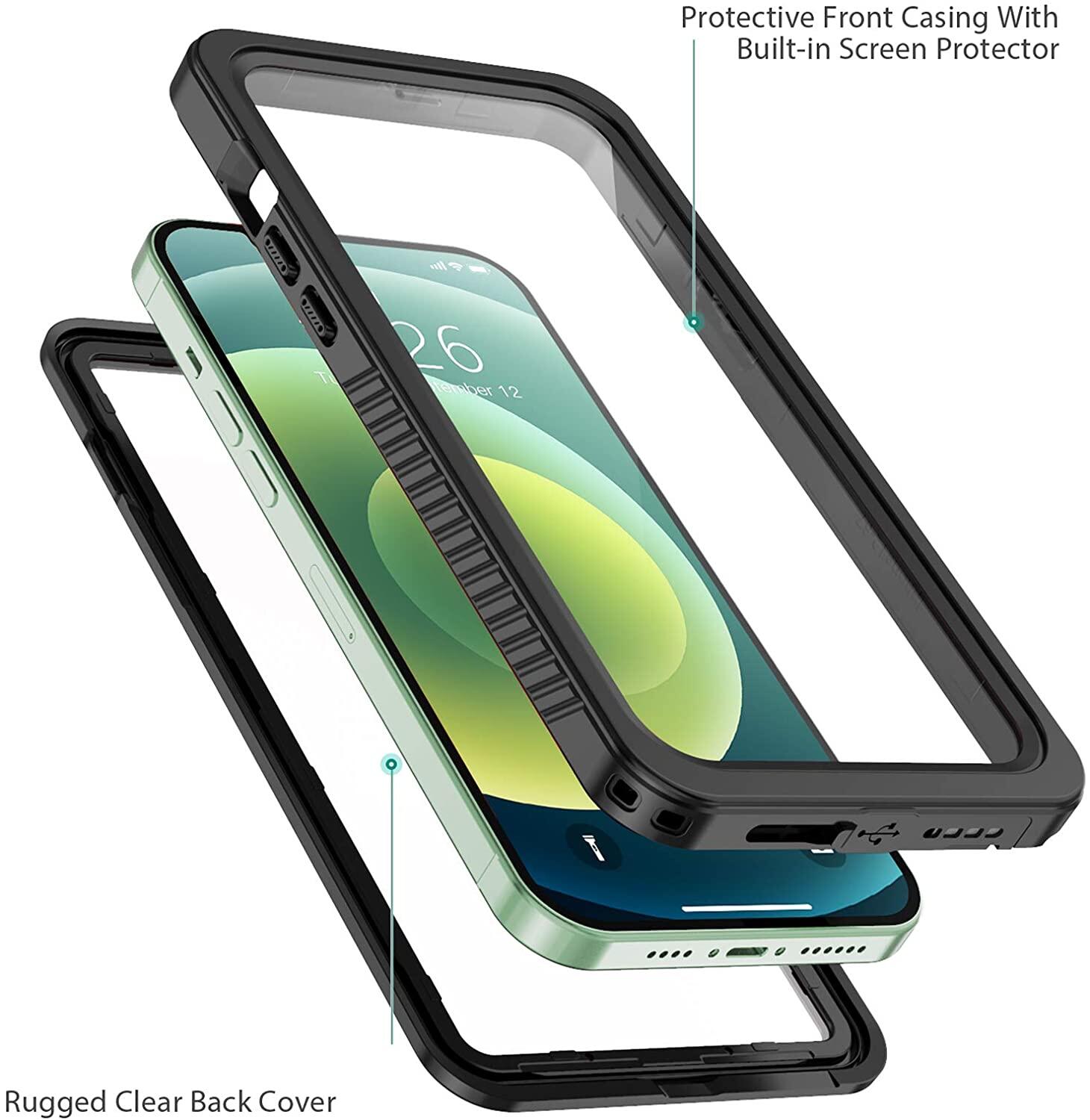 Waterproof Case for iPhone 16 Pro Max, Full Body with Built-in Screen Protector Rugged Dustproof Shokcproof Clear Case for iPhone 15 Pro Max/14 Pro Max/13 Pro Max/12 Pro Max/11 Pro Max