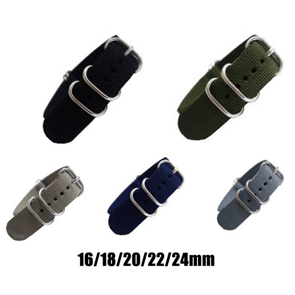 Ningxiang 16/18/20/22/24mm Replacement Nylon Universal Adjustable Watchband Wrist Strap