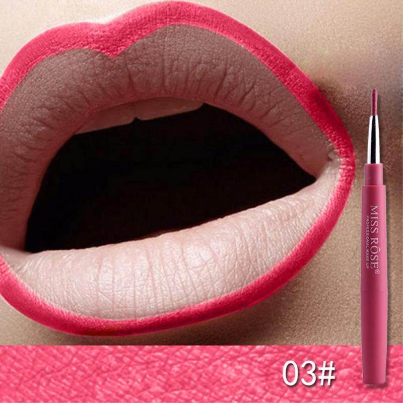 Miss Rose 2 Trong 1 Lip Liner Bút Không Thấm Nước Đầy Màu Sắc Lụa Mịn Son Dạng Bút Bút Chì Căng Cọ Môi Công Cụ Mộ Trang Điểm Môi