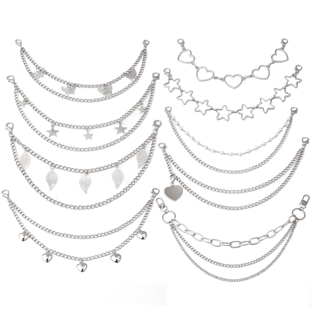 Shoulder Bag Chain Strap Star-shaped Bag Chain Strap Personality Bag Pendant Multi-layer Chain Strap For Bags DIY Bag Handles