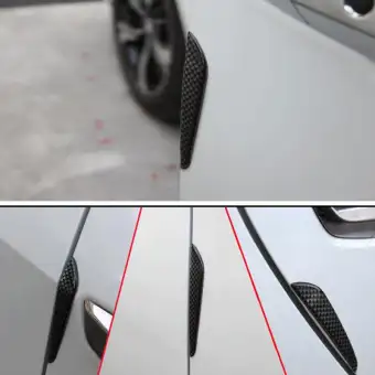 4pcs Carbon Fibre Car Door Protection Strips Guard Anti Collision