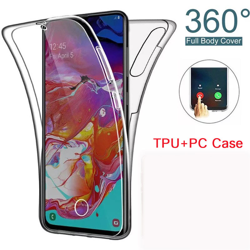 For Samsung Galaxy S8 Plus S9 Plus S10 Plus Phone Case, 360 Degree Full Cover Soft Clear Case Shockproof Transparent Silicone Casing