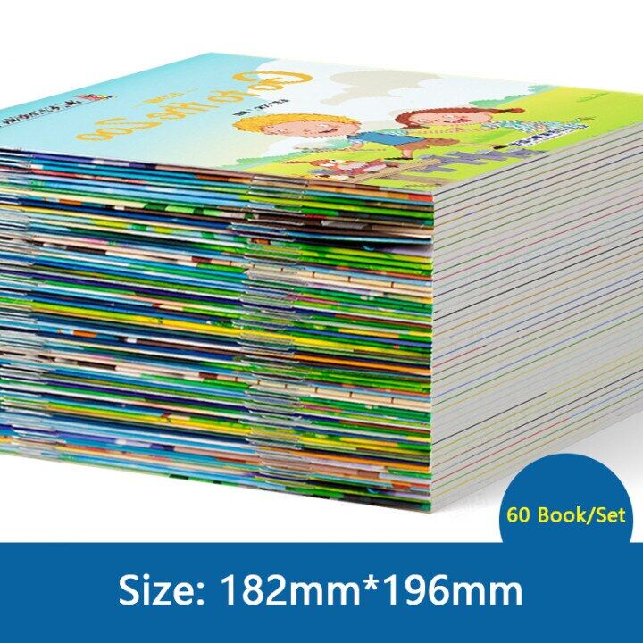 60 Books/Set Story Montessori Educational Toys For Kids Children Toddler 1 4 Years Early Learning Aids Reading English Book Gift