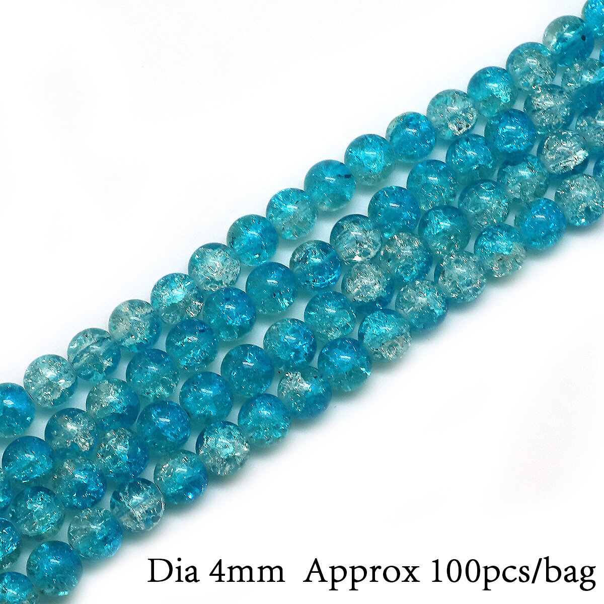 4/6/8/10mm Two-Tone Color Glass Crackle Beads Round Loose Spacer Beads For Jewelry Making DIY Bracelet & Necklace