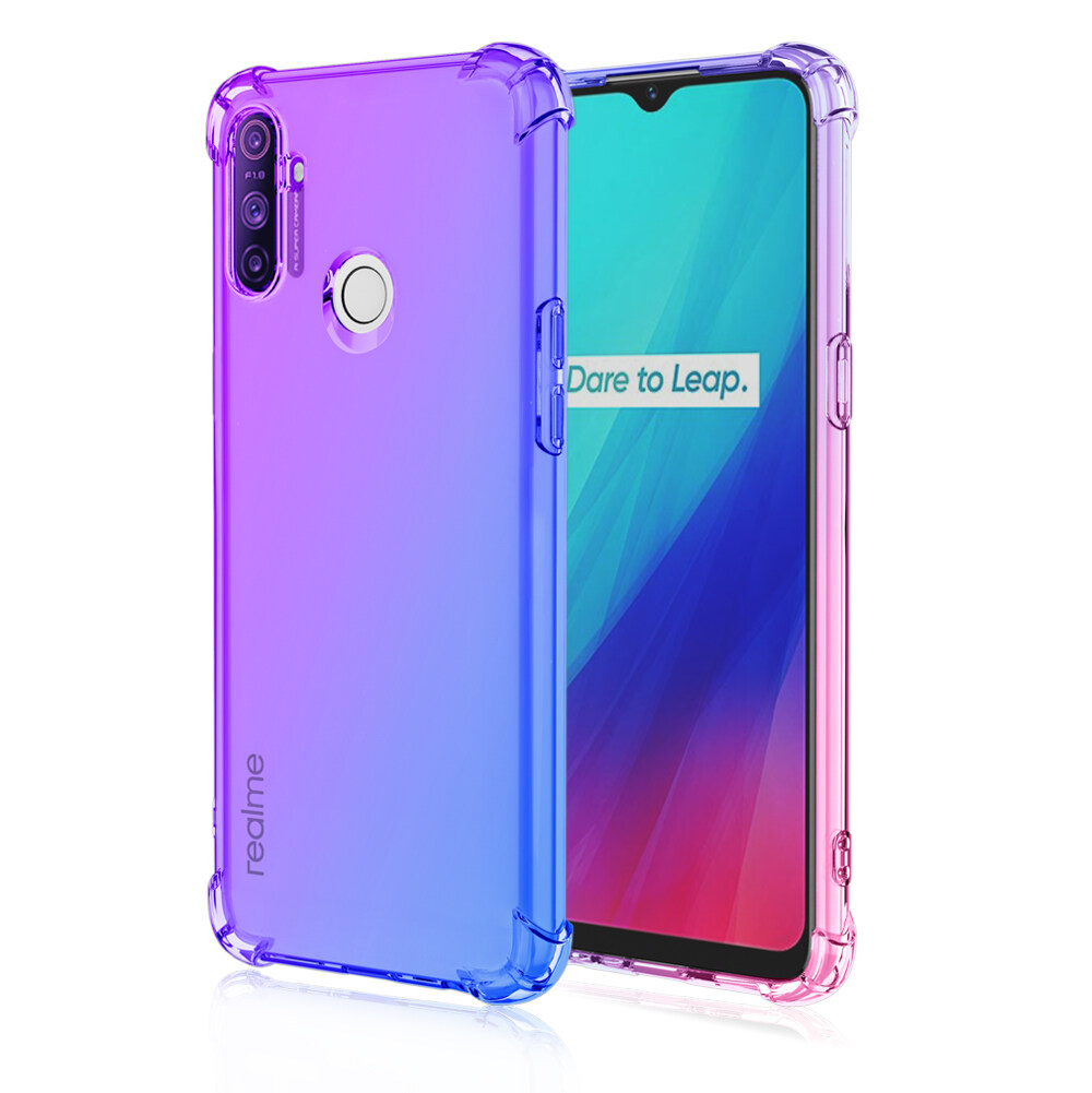 Cho OPPO Realme C3, Ốp Lưng Màu Chuyển Sắc Ốp Điện Thoại Silicon TPU Mềm, Túi Khí Nắp Lưng Ốp Chống Sốc