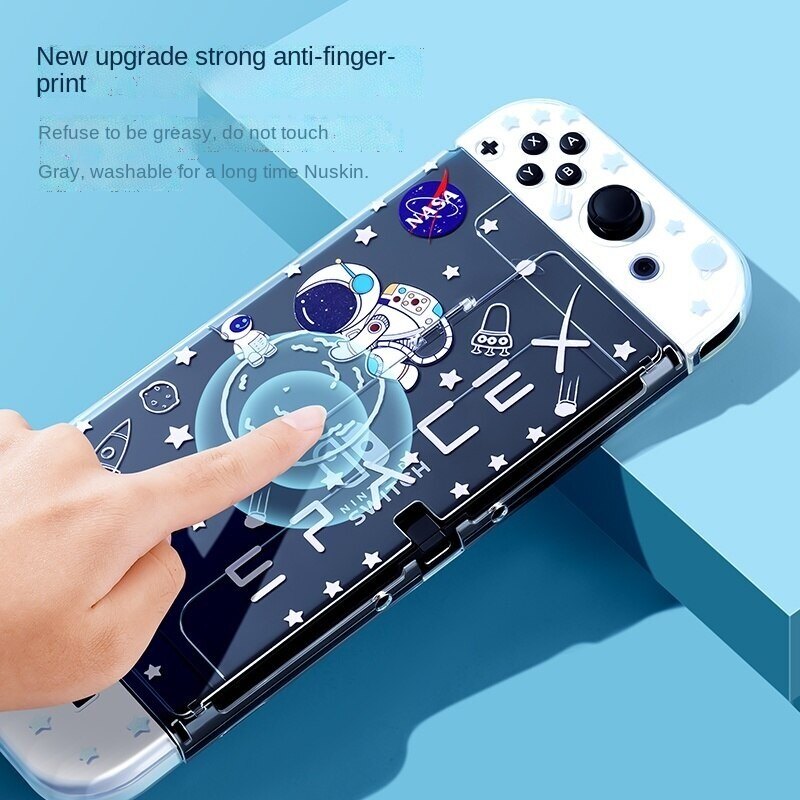 Space Astronaut Protective Case For Nintendo Switch OLED Hard Cover Plug-in Dock NS Oled Joy Con Controller Shell