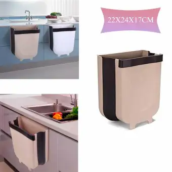 Sealavender Hanging Trash Can For Kitchen Cabinet Door Collapsible