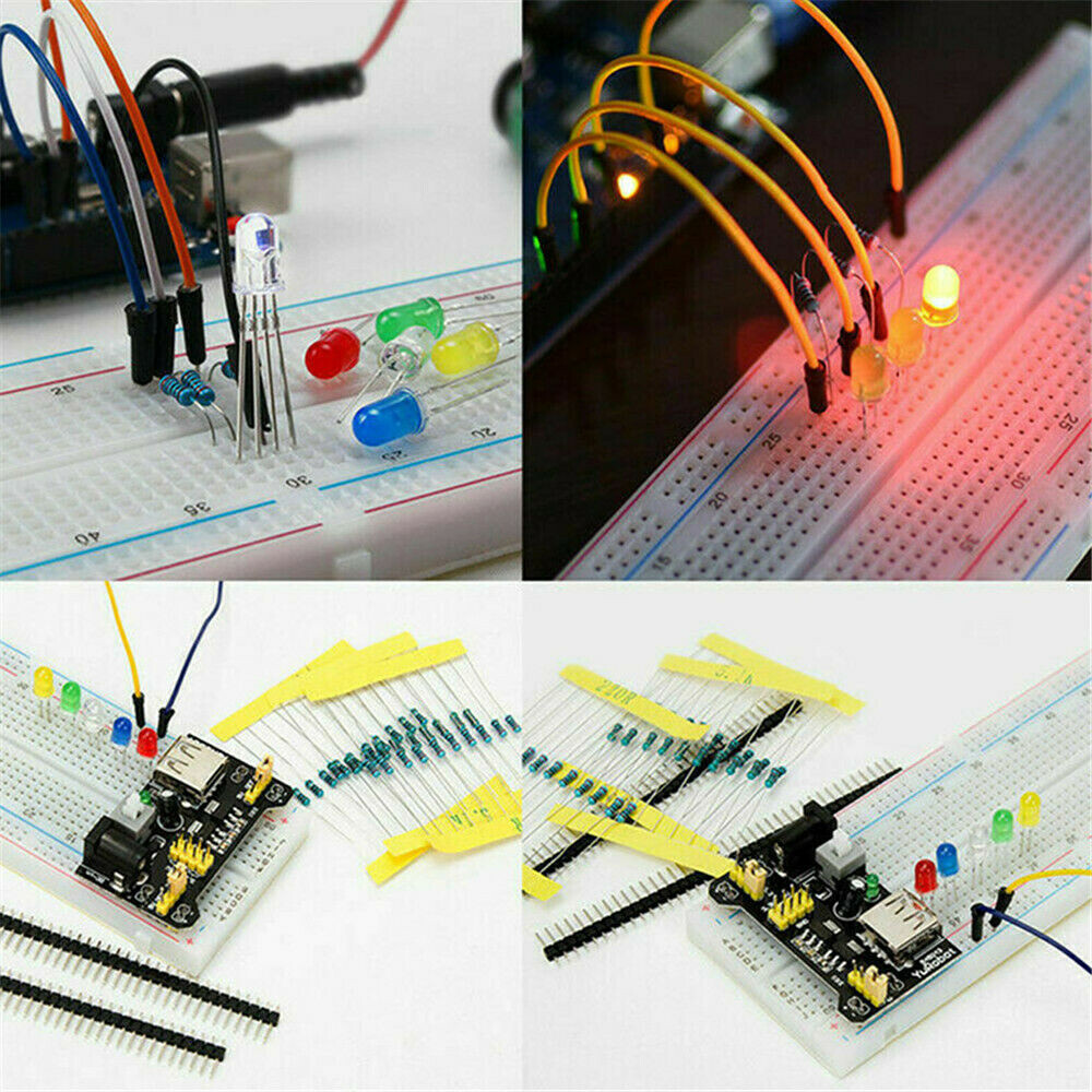 Bộ Linh Kiện Điện Tử KKmoon, Điện Trở Cáp Breadboard 830 Điểm Kết Nối Áp Dụng Dành Cho UNO R3