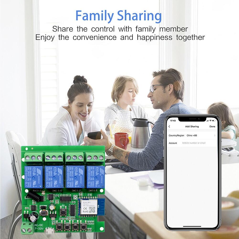 [HOT 2023] Tuya Smart Remote Control Wireless Wifi Switch Module 1/2/4CH DC 7-32V 5V 12V 24V 220V RF Receiver 10A wifi Relay For Alexa DIY