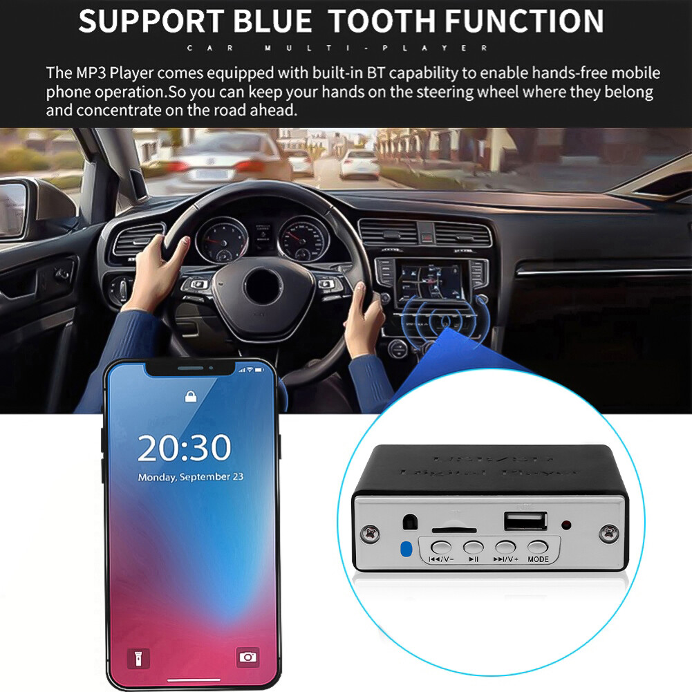 SZC Bluetooth 5.0 Car USB MP3 Music Player FM Radio TF Card Decoder Board Module