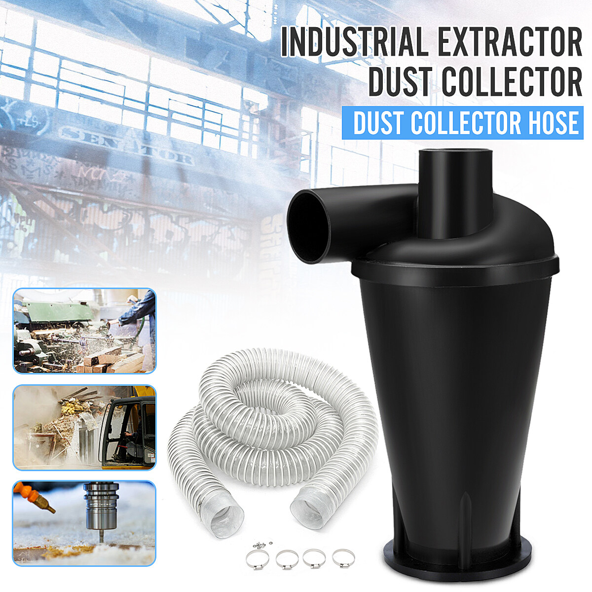 SN25T8 Dust Collector Industrial Extractor Woodworking Cyclone Vacuum Cleaner Filter Separation