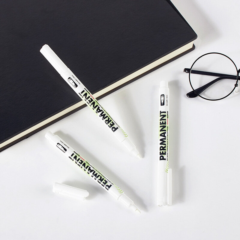 3 Bút vẽ highlight đánh dấu nhật ký màu trắng 0.8 mm-INTL