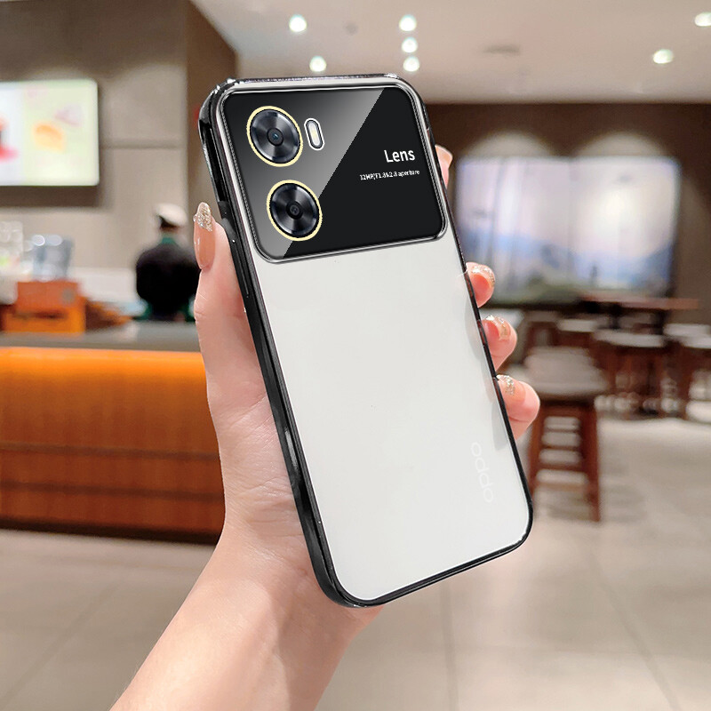 For oppo a57 a57e a57s a77 a77s 4g 2022 case, fashion slim light luxury clear electroplated edge camera protection large window soft tpu phone case for oppo a57 / a77 / a57s