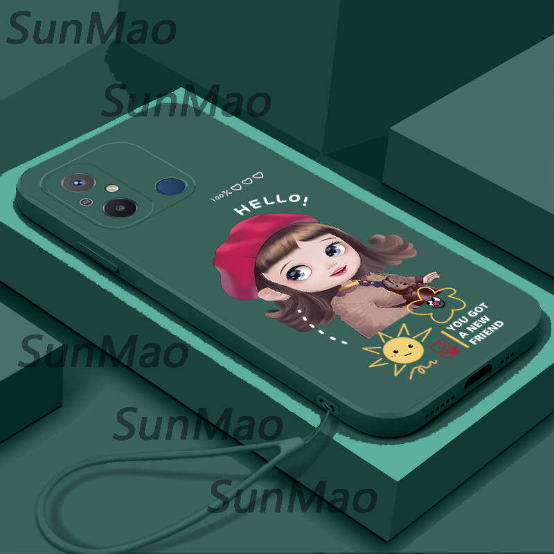 For Redmi 12C Phone Case Straight Edge Soft Shell Girls Casing