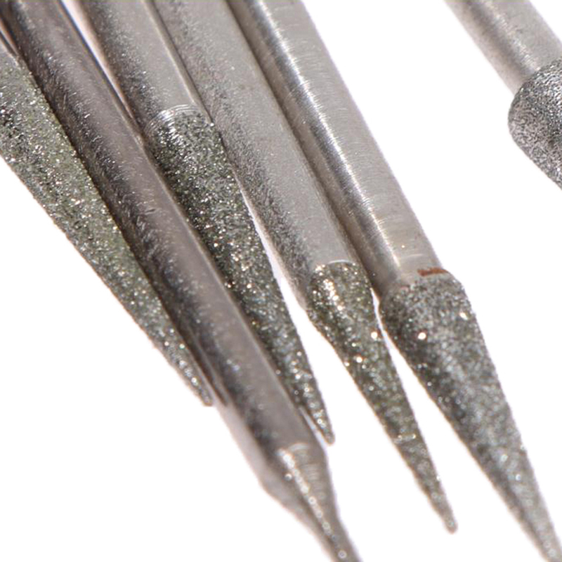 HITN 6Pcs 1-4mm Diamond Grinding Head Needle Bits Burrs Engraving Carving Tool 2.35mm