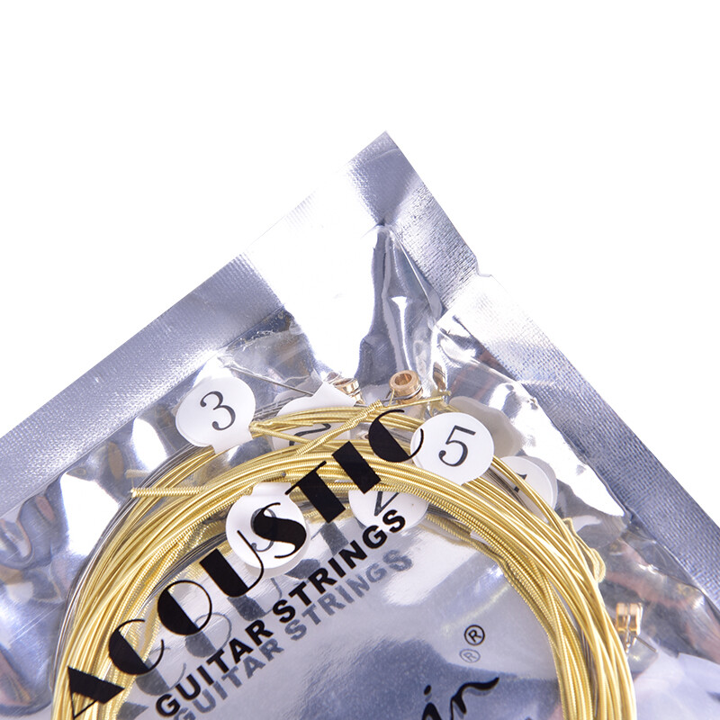 Sissi 6pcs/set Universal Acoustic Guitar String Brass Hexagonal Steel Core Strings For
