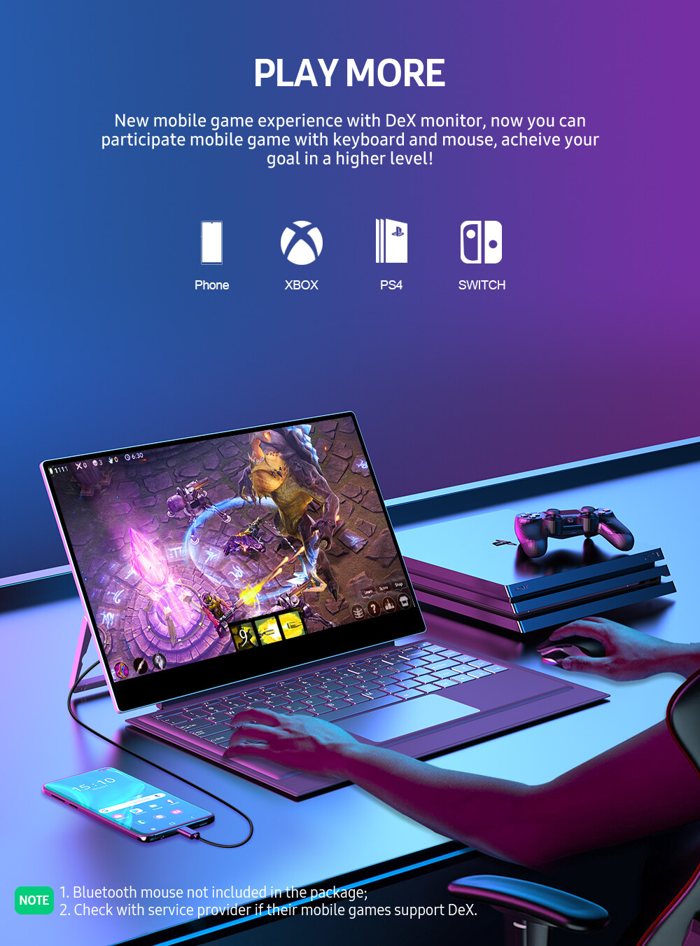 [ใหม่] UPERFECT X Pro 4K True Portable Monitor w/ Keyboard Battery 15.6