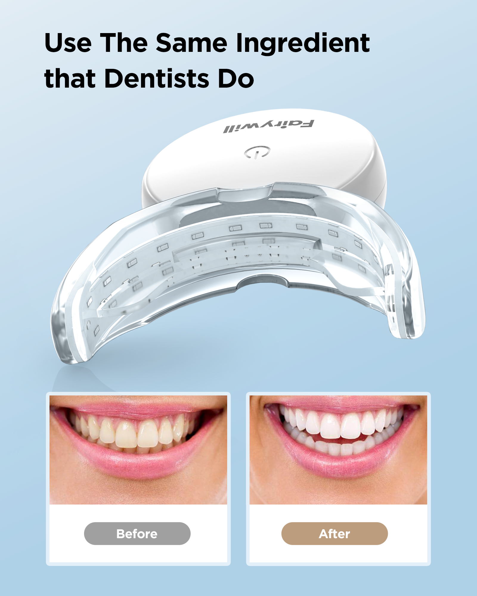 Fairywill Bộ Dụng Cụ Làm Trắng Răng L6 Kèm Đèn Led