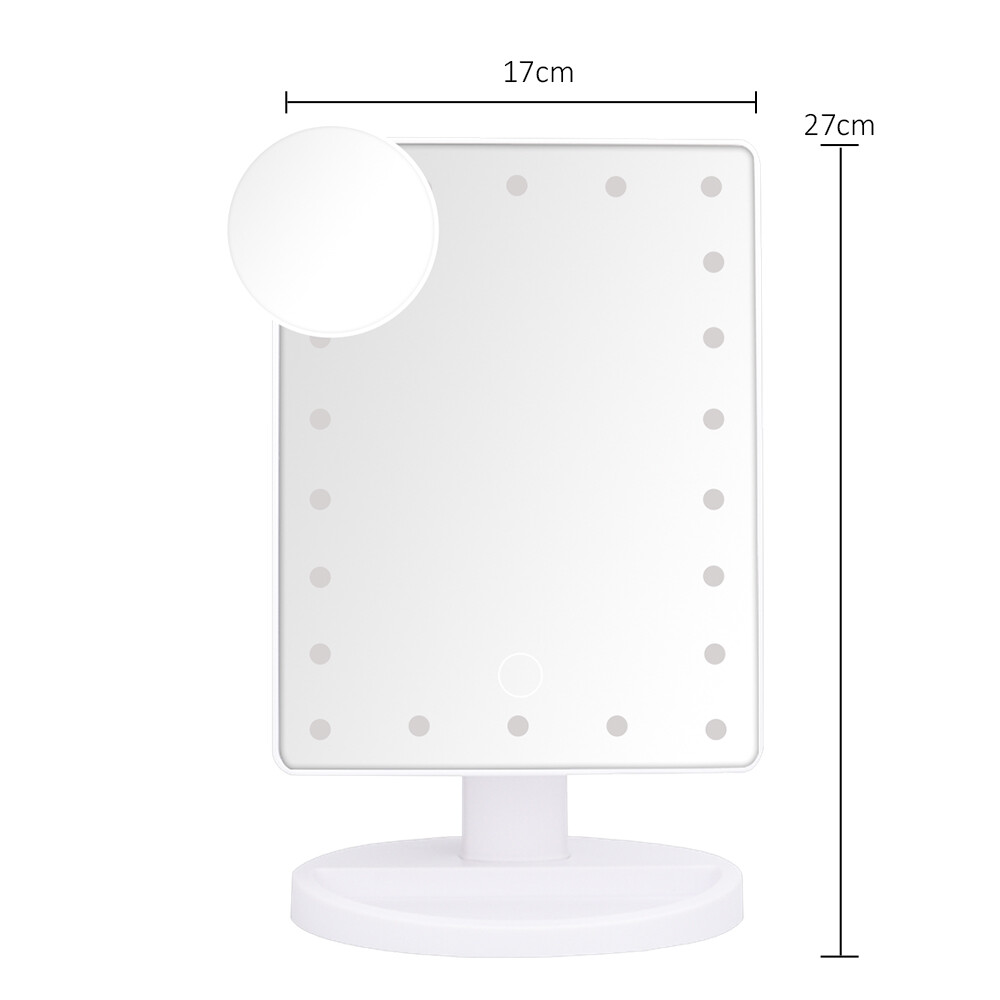 DECINIEE Vanity Lighted Makeup Mirror with 10X Magnifying Mirror 22 LED Lighted Mirror Touch Screen 180 Degree Rotation Cosmetic Mirror
