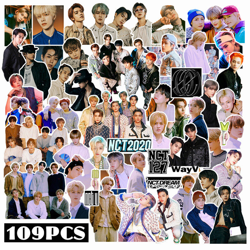 Csbi 109pcs/set kpop nct2020 nct127 nctdream album way v pvc stickers album for laptop luggage patches skateboard sticker