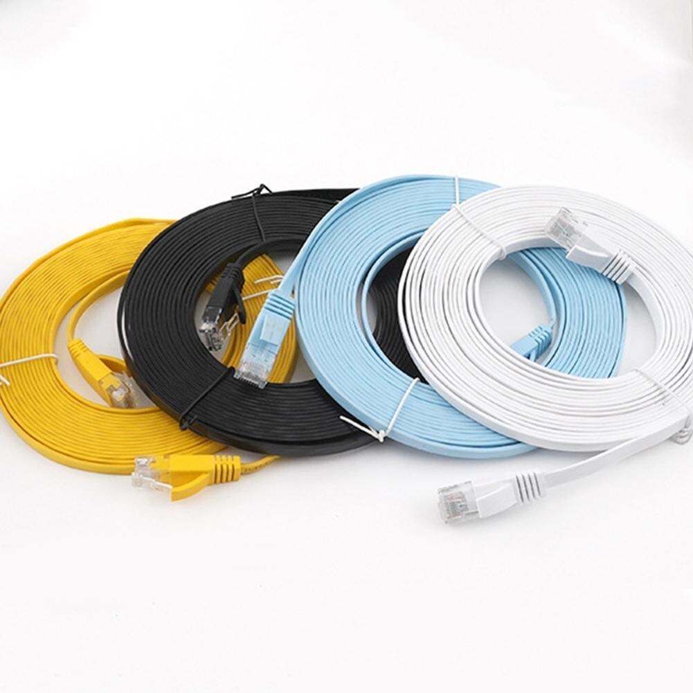 [HOT W] RJ45 Ethernet Network Lan Cable CAT6 Gigabit Flat Network Cable Ribbon Cable Patch Cable for Internet Modem Router F7P7