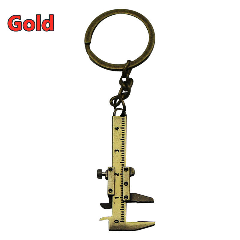Ruler Pendant Measuring Caliper Vernier Key Ring Protractor Key Chain
