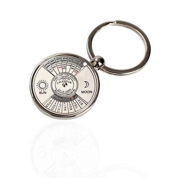 Móc Khóa Lịch Vạn Niên Mini Độc Đáo Kim Loại Keyring , 50 Năm