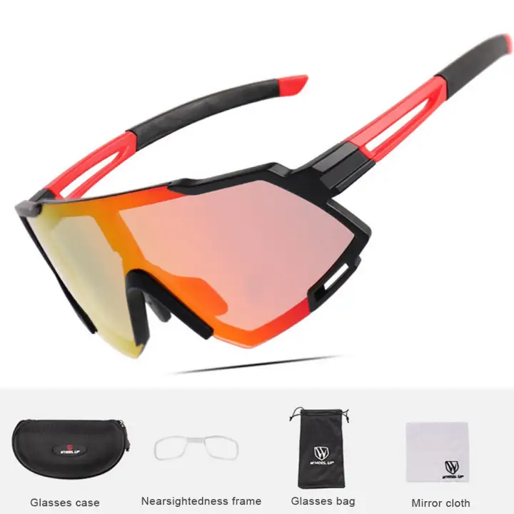 cycling glasses with built in mirror