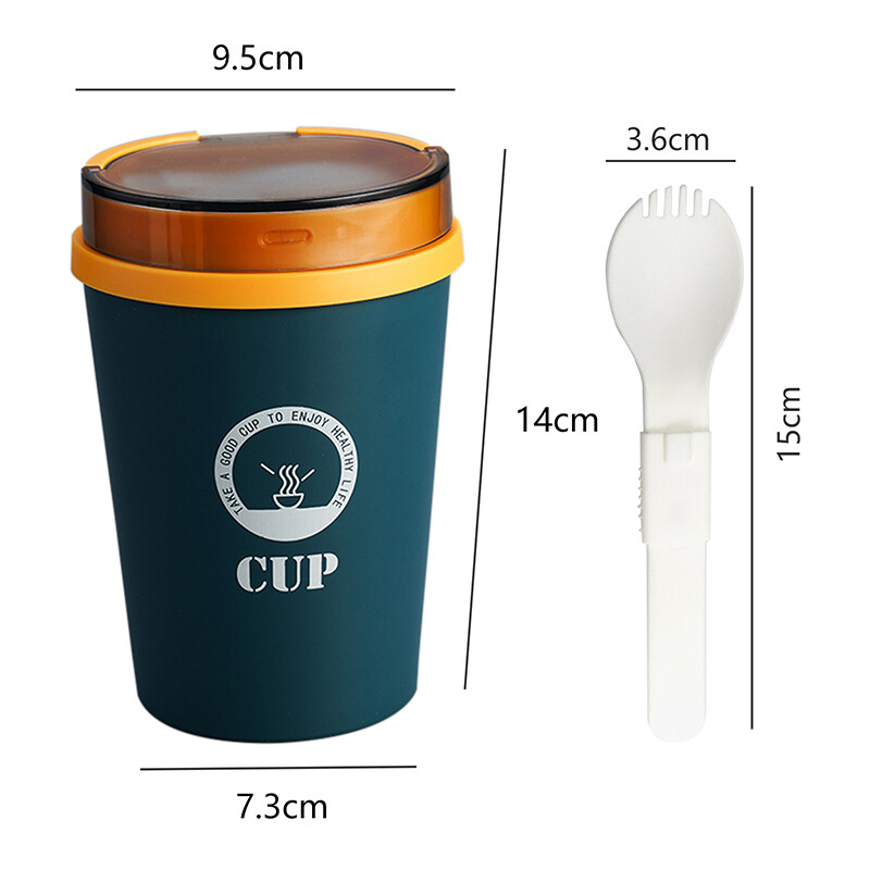 500ML Portable Soup Cup With Spoon Lid Food Grade Material Soup