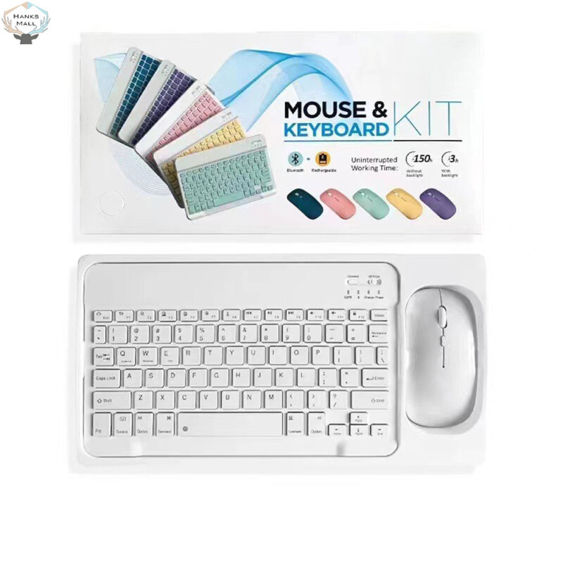 HK Mini Wireless Bluetooth-compatible Keyboard Mouse Set Rechargeable Compatible For Android Ios Windows