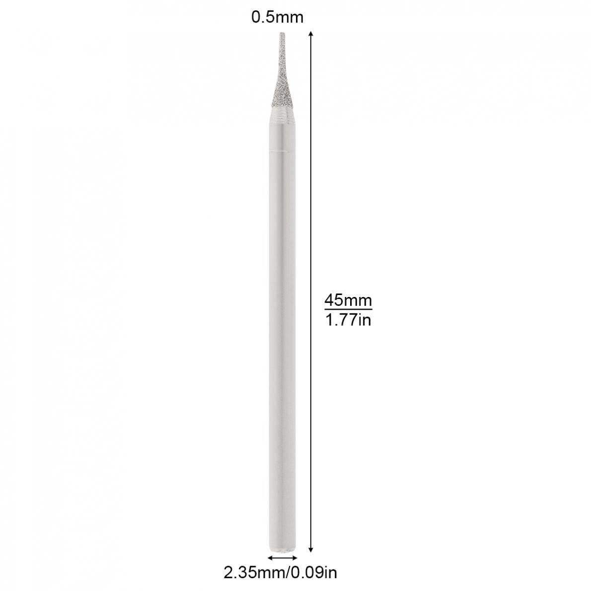 ChgImposs Cái/bộ 5 Cái Cán 2.35Mm X 0.5Mm Đầu Mài Kim Cương Bộ Mũi Khoan Mài, Phụ Kiện Mài Điện Để Đánh Bóng Đá Ngọc Bích