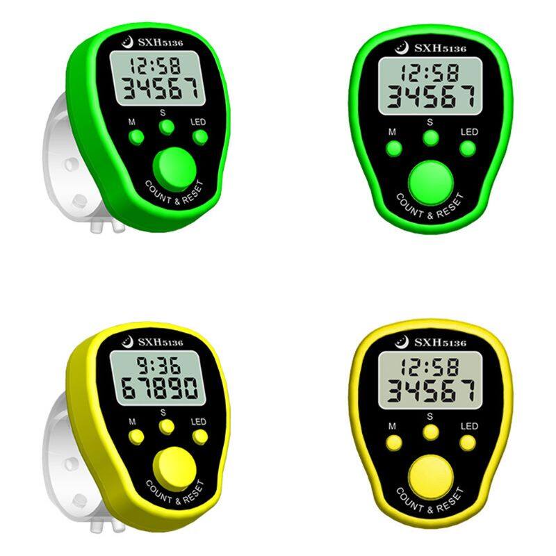 Đồng Hồ Đếm Ngón Tay Bộ Đếm Kỹ Thuật Số Điện Tử LCD, Với Thời Gian Và Đèn Nền
