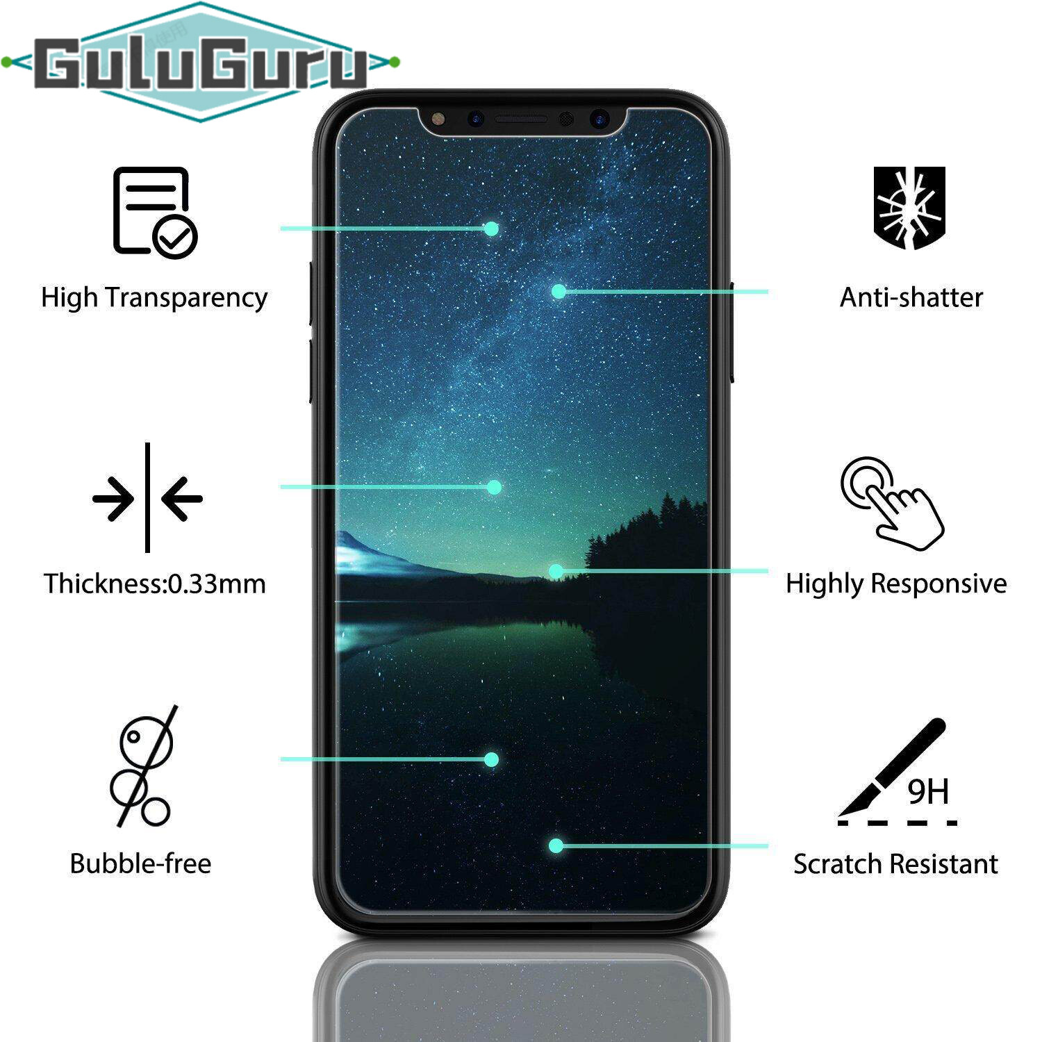 [4 Piece] FULL GLUE for iPhone 13 12 11 Pro Max mini XR X XS MAX 8 7 6 Plus 5 5s  Screen Protector Tempered Glass Film Ultra Thin Guard, 9H Hardness, 99.9% Light Transmission, Scratch Proof, Anti-burst, Bubble-Free, Easy Install