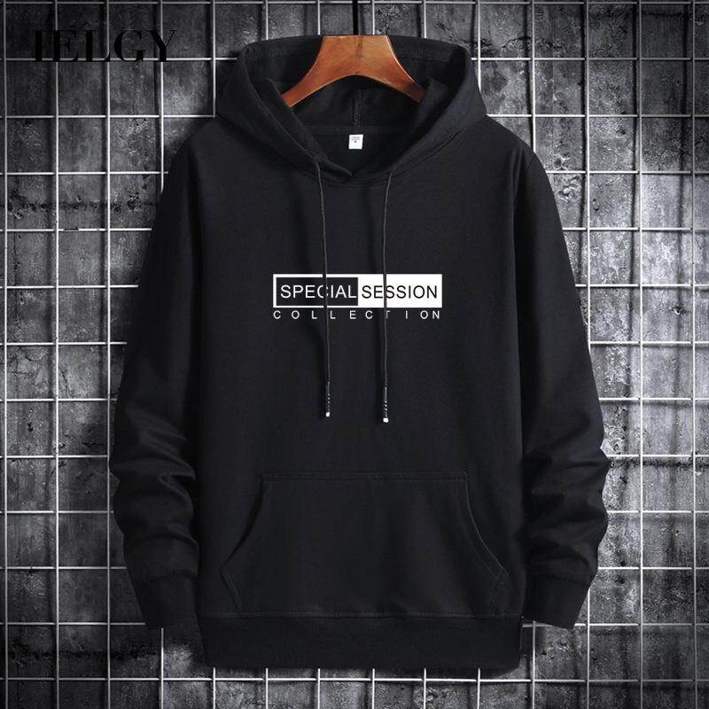 IELGY 【M-5XL】8 colors Men's Letter Print Hoodie