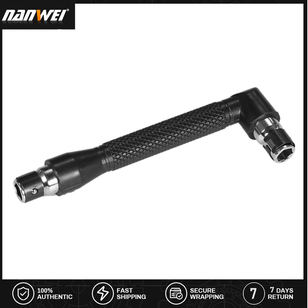 NANWEI L-shaped Angle Head Socket Wrench 1/4 In-ch Screwdriver Bits Holder Double-head Screwdriver