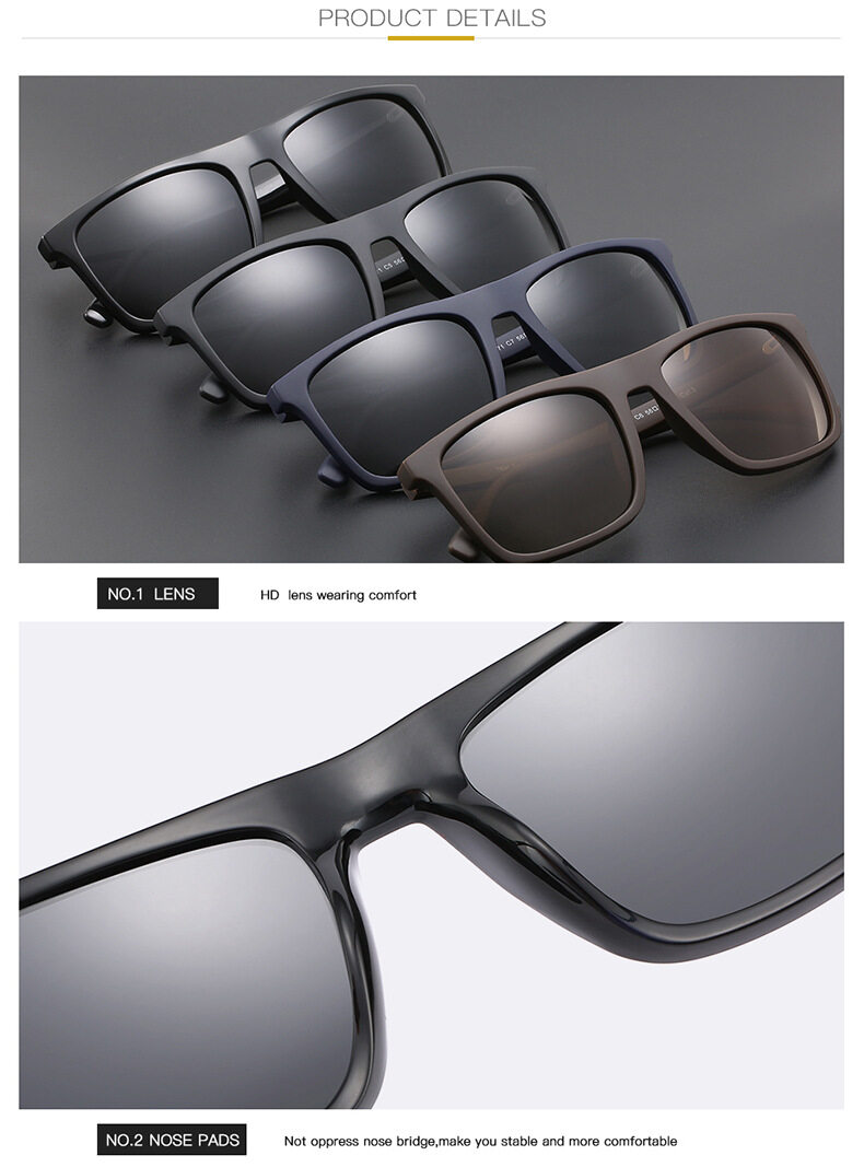 Men Sunglasses Thời Trang Mới Kính Râm Phân Cực TR90 Kính Râm Retro TAC Square Kính Râm UV400 Bảo Vệ Hàng Không Cho Nam Thể Thao Lái Xe Câu Cá