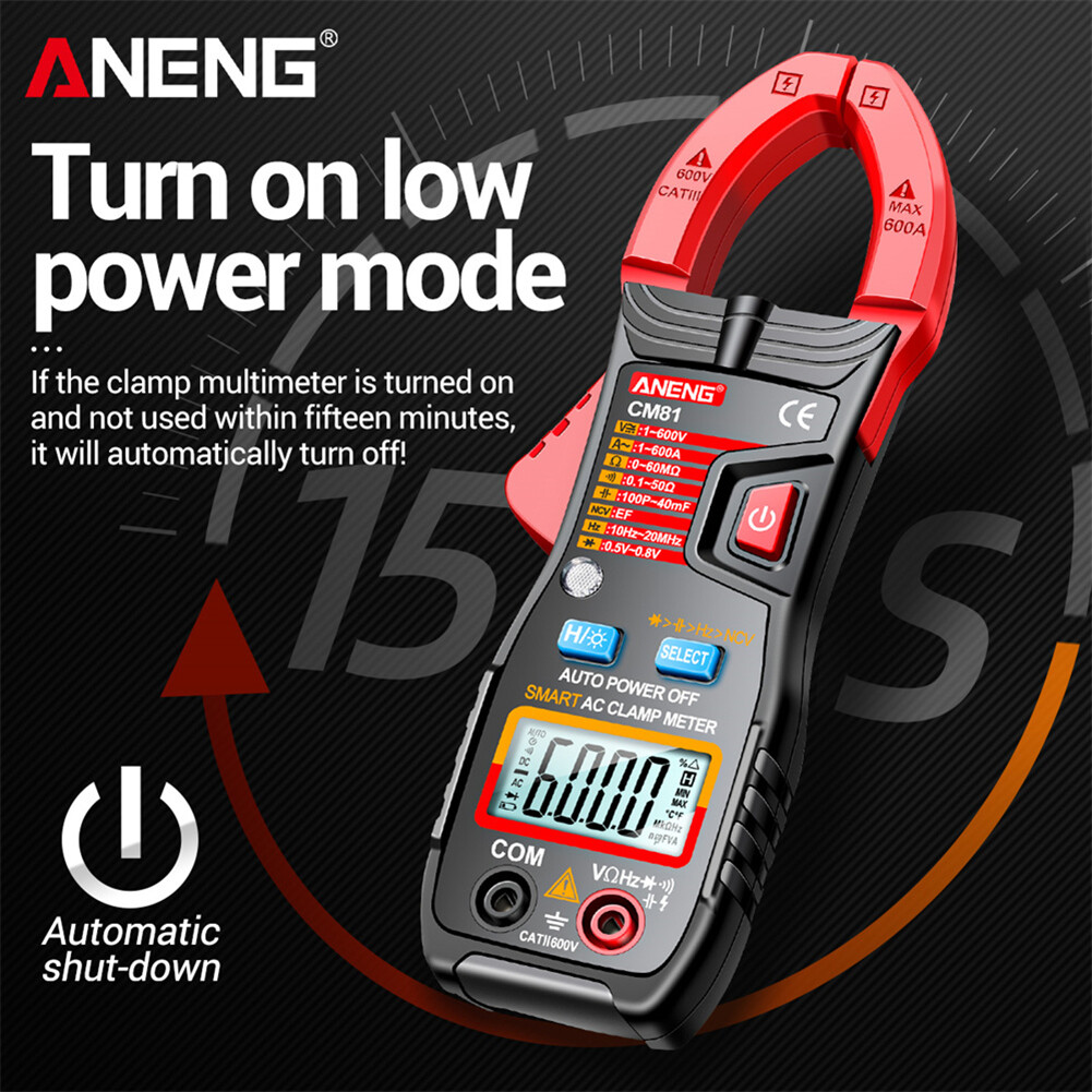 ANENG CM81 6000 Counts Clamp Meter DC AC Voltage Auto Range NCV Multimeter