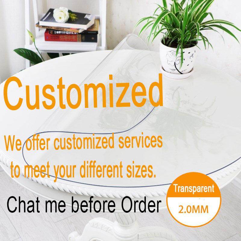 2mm Transpa Round Thick Crystal Clear Table Protector For Dining Room Plastic Protective Pad Kitchen Wood Grain Vinyl Tablecloth