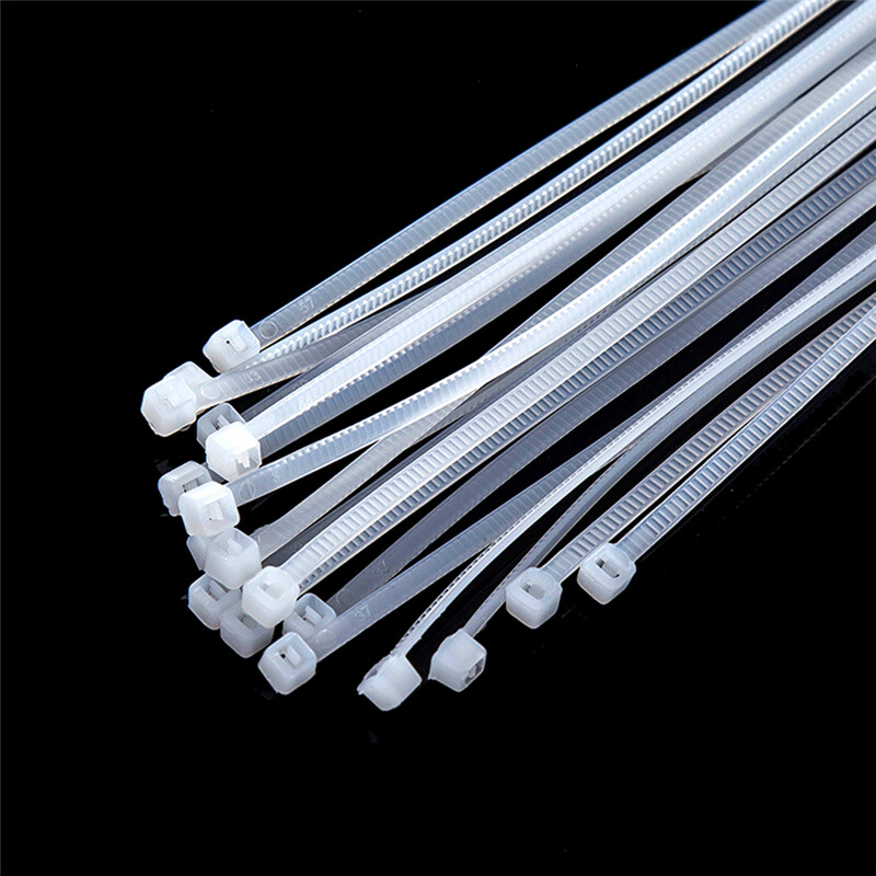 Ministar 100pcs Fasten White Black Cable Wire Zip Ties Self Locking Nylon Cable Tie