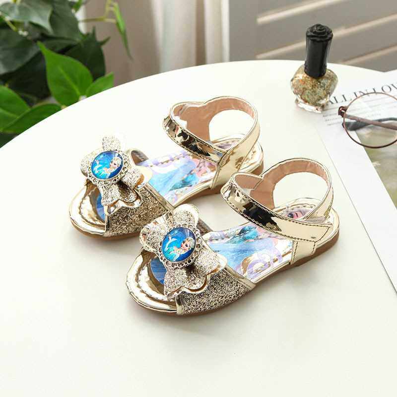 Baby Cartoon Sandals Girl Crystal Shoes Bow Knot Diamond Decoration Soft Sole Children's Shoes Toddler Shoes Beach Shoes