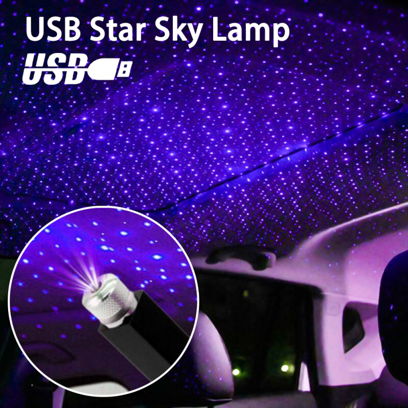Cổng USB Mái Bầu Khí Quyển Bầu Trời Sao Đèn Môi Trường Xung Quanh Ngôi Sao LED Máy Chiếu Lampu Tím Đèn Ngủ Có Thể Điều Chỉnh Nhiều Hiệu Ứng Ánh Sáng xe Ô Tô Trang Trí Phòng