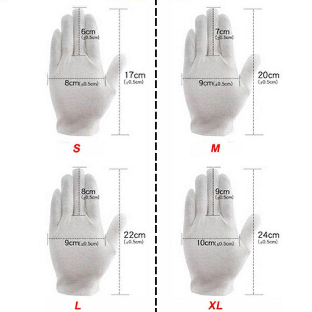 6 Cặp Xử lý Tay bảo vệ Trang phục mềm Găng tay cotton trắng